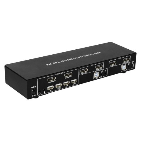 TECHLY PRZEŁĄCZNIK KVM DISPLAYPORT/USB 2X1 DUAL HE