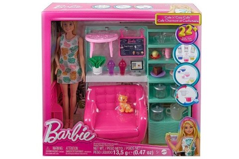 BARBIE RELAKS W KAFEJCE ZESTAW + LALKA HKT94