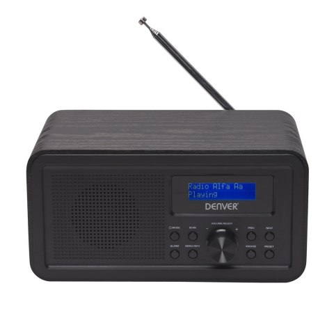 Radio DENVER DAB-30 DAB+/FM sieciowe/4xAA z drewnianą obudową czarne