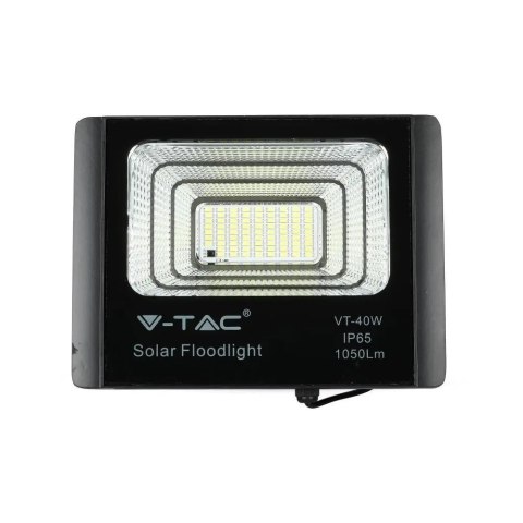 Projektor LED Solarny V-TAC 16W Czarny IP65, Pilot, Timer VT-40W 6000K 1050lm