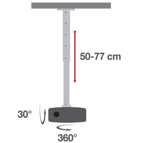 UCHWYT SUFITOWY DO PROJEKTORA 50-77CM 15KG BIAŁY UNIWERSALNY