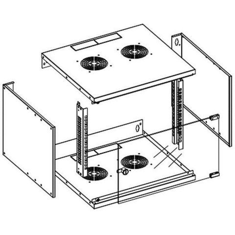 TECHLY SZAFKA WISZĄCA ECO 19 6U/450MM ZMONTOWANA SZARA 022229