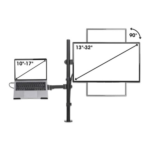 Uchwyt Biurkowy na Monitor 13-32 i Laptop 17 Cali Regulowany