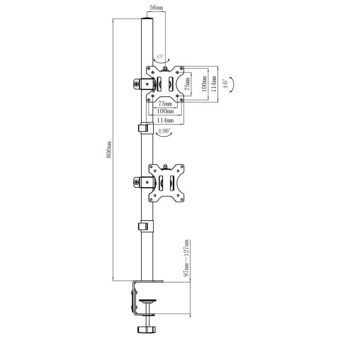 Uchwyt do monitora Maclean, max VESA 100x100, 13-27", 9kg, MC-966