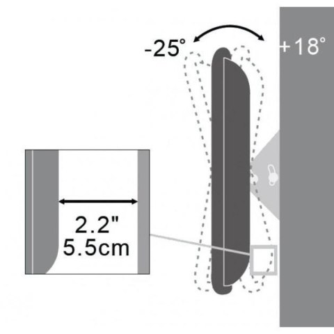 Uchwyt ścienny do TV 17-37" LED/LCD 35kg uchylny slim 55mm