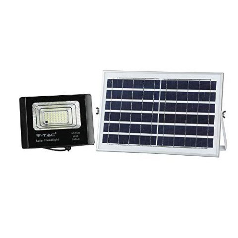 Projektor LED Solarny V-TAC 12W Czarny IP65, Pilot, Timer VT-25W 6000K 550lm