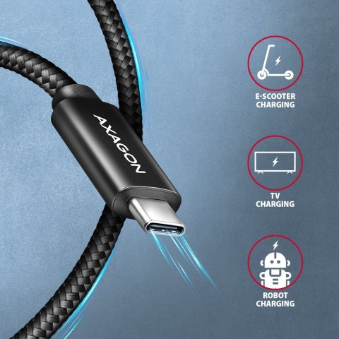 AXAGON BUCM4X-CM10AB USB-C do USB-C, USB4 Gen 3×2, 1 m, PD 240W, 8K HD, ALU, w oplocie - czarny