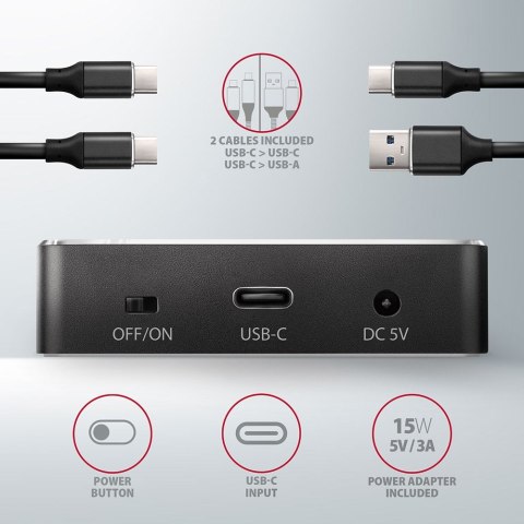 Axagon ADSA-M2C stacja dokująca do dysków twardych USB 3.2 Gen 2 (3.1 Gen 2) Type-C