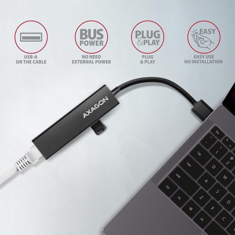 AXAGON HMA-GL3A Hub wieloportowy, USB 3.0 Typ-A, Gbit-LAN, 3x USB-A, microSD