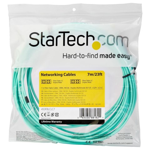 StarTech.com 450FBLCLC7 kabel InfiniBand / światłowodowy 7 m LC Kolor Aqua