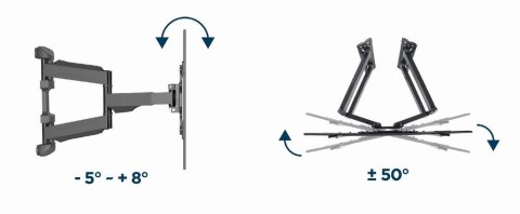 Gembird WM-75ST-02 Regulowany uchwyt ścienny do telewizora, narożnikowy (obrót i pochylenie), 32" - 75" (45 kg)