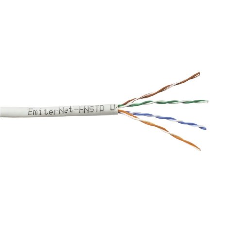 Kabel Emiter Net UTP (U/UTP) kat.5e 350MHz, drut, standard, szary