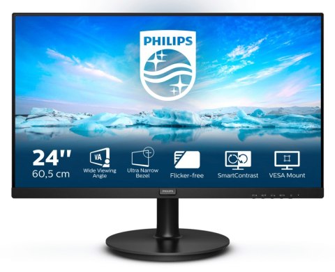 Philips V Line 241V8LA/00 LED display 60,5 cm (23.8") 1920 x 1080 px Full HD Czarny