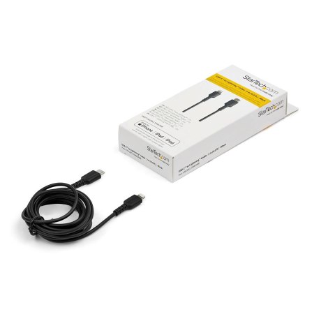 StarTech.com RUSBCLTMM2MB kabel do telefonu Czarny 2 m USB A Lightning