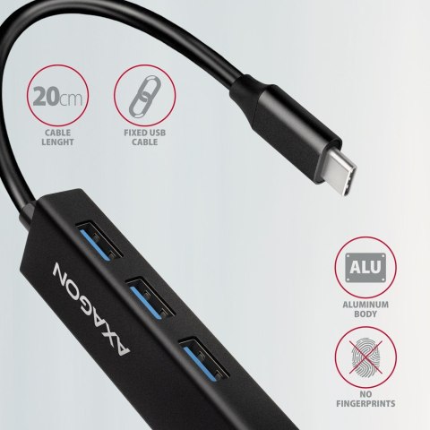 AXAGON HMC-GL3A USB-C Hub, 3x USB-A, Gbit-LAN, czarny