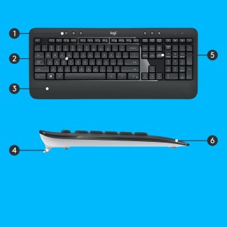 Logitech Advanced MK540 klawiatura Dołączona myszka Uniwersalne USB QWERTZ Swiss Czarny, Biały