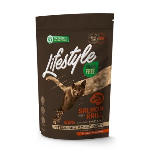 Nature's Protection Lifestyle Grain Free Łosoś with krill Sterilised Adult Cat 400g