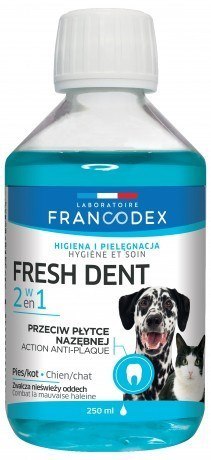 FRANCODEX Fresh dent - płyn do higieny jamy ustnej dla psów i kotów 250 ml