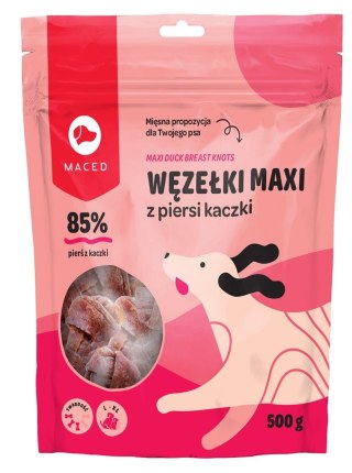 MACED Węzełki maxi z piersi kaczki - przysmak dla psa - 500g