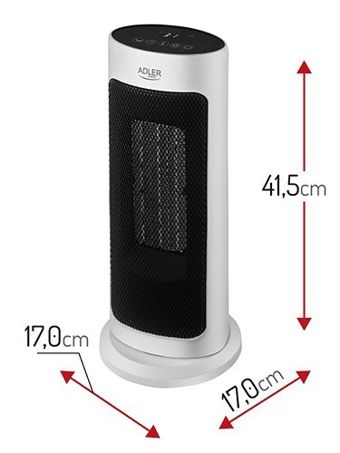 Termowentylator ceramiczny LED z pilotem + Timer