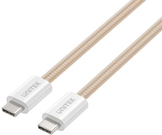 Kabel zwijany magnetycznie Unitek USB C PD 100W beżowy 1m