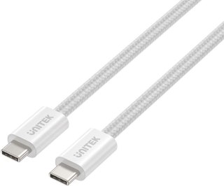 Kabel zwijany magnetycznie Unitek USB C PD 100W biały 1m