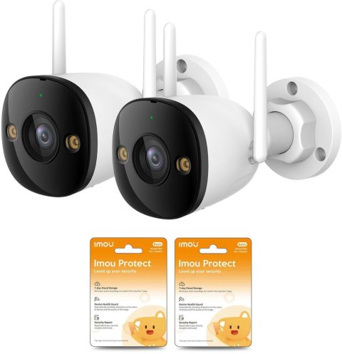 Zestaw 2 kamer IP Imou Bullet 2C 4MP IPC-F42P i 2 chmur Imou Protect