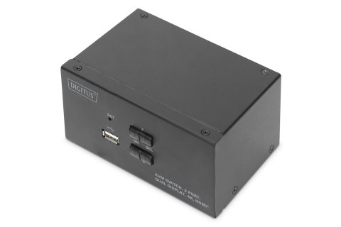 Przełącznik KVM, 2 portowy, 4K 30Hz, 4xHDMI IN (2x2), 2xHDMI OUT, 2xUSB A, 2x Audio IN&OUT