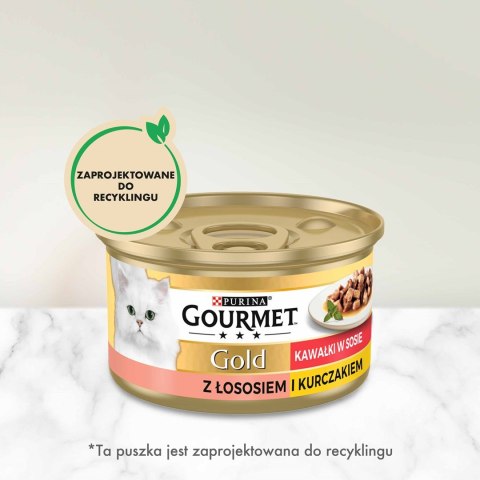 GOURMET GOLD Łosoś i kurczak w sosie 85g