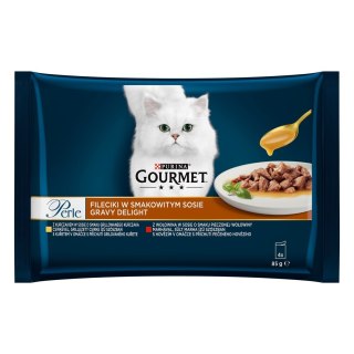 GOURMET Perle Gravy Delight Fileciki w smakowitym sosie - wołowina i kurczak - 4x85g