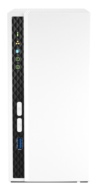 Qnap TS-233, Tower, 2 x 2.5"/3.5" SATA, ARM 2.0GHz Quad core, 2GB, 1 x 1GbE, External adapter (PSU)