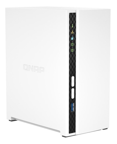 Qnap TS-233, Tower, 2 x 2.5"/3.5" SATA, ARM 2.0GHz Quad core, 2GB, 1 x 1GbE, External adapter (PSU)