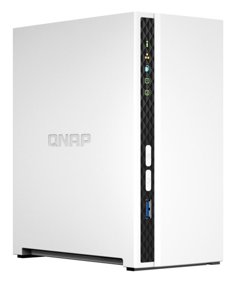 Qnap TS-233, Tower, 2 x 2.5"/3.5" SATA, ARM 2.0GHz Quad core, 2GB, 1 x 1GbE, External adapter (PSU)