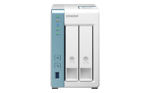 Qnap TS-233, Tower, 2 x 2.5"/3.5" SATA, ARM 2.0GHz Quad core, 2GB, 1 x 1GbE, External adapter (PSU)