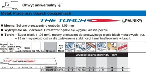 MILWAUKEE BRZE. 230/2,5mm TORCH BIM/5szt (CIENKI) METAL .