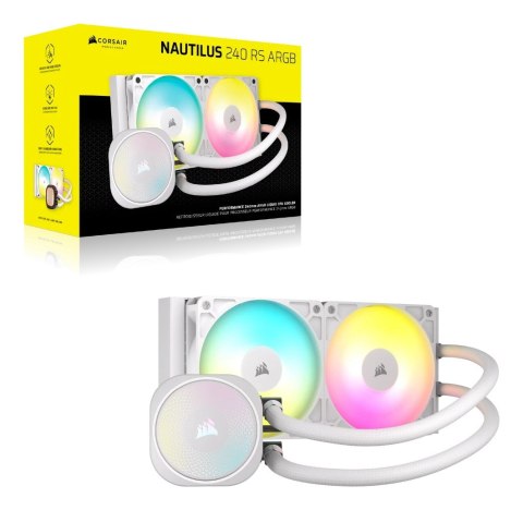 CORSAIR NAUTILUS 240 ARGB White, 240mm Radiator, Liquid CPU Cooler