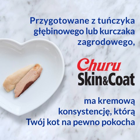 Przysmak Inaba CHURU Kurczak SKIN&COAT dla kota 4x14g