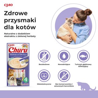 Przysmak Inaba CHURU Tuńczyk z małżami dla kota 4x14g