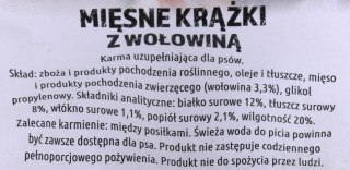 MACED MIĘSNE KRĄŻKI Z WOŁOWINĄ - przysmak dla psa - 500 G