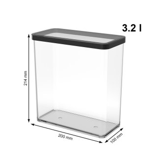 Pojemnik na przysmaki wysoki 3.2L LOFT transparentny/czarny