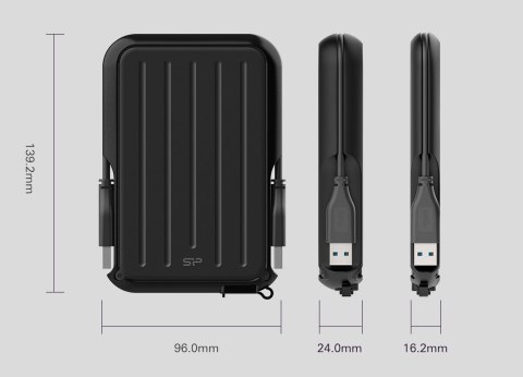 Dysk zewnętrzny HDD Silicon Power Armor A66 (2TB; 2,5"; USB 3.2; Yellow; SP020TBPHD66SS3Y)