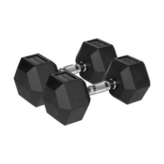 Hantle żeliwne gumowane HEX 2x15 kg REBEL ACTIVE