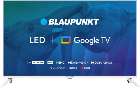 TV 43" Blaupunkt 43UBG6010S 4K Ultra HD LED, GoogleTV, Dolby Atmos, WiFi 2,4-5GHz, BT, biały