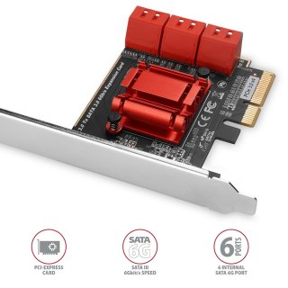 AXAGON PCES-SA6 Kontroler PCIe 6x wewn.