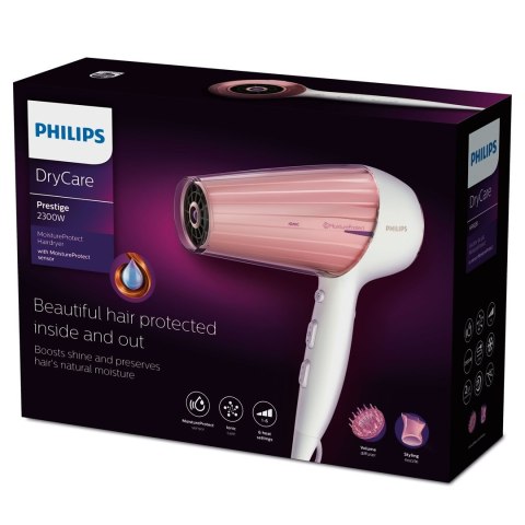 Philips | Suszarka do włosów | HP8281/00 | 2300 W | Liczba ustawień temperatury 6 | Funkcja jonowa | Dysza dyfuzora | Perłowy bi