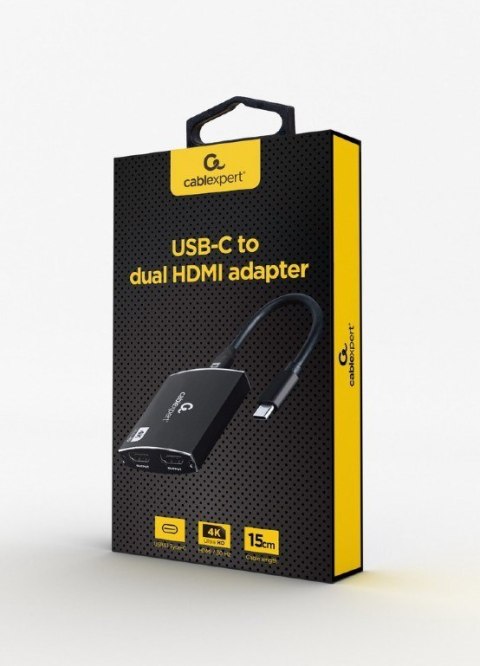 I/O ADAPTER USB-C TO HDMI/DUAL A-CM-HDMIF2-01 GEMBIRD