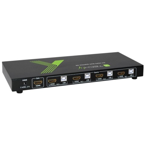 Przełącznik KVM HDMI/USB 4x1 z Audio 4K*60Hz Techly