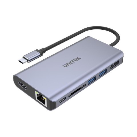 Unitek Hub USB-C 2x USB 3.1 HDMI DP RJ45 czytnikSD