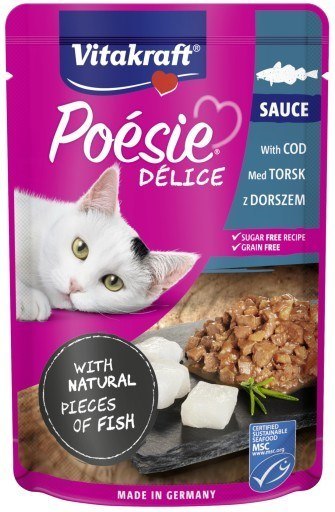 VITAKRAFT Poesie Delice w sosie multipack sauce rybny - mokra karma dla kota - 6+1 x 85g