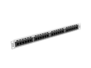 Lanberg patch panel 24 port 1U kat.6 UTP szary PPU6-1024-S